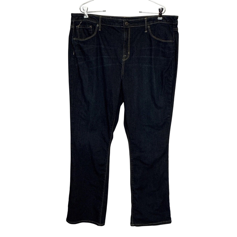 Mossimo Womens Dark Wash Denim Jeans Mid-rise Boot Cut Size 18 S/C Classic Curvy